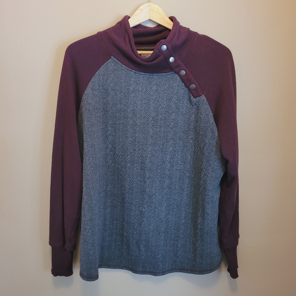 Burgundy and Grey Sweater